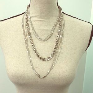 Silver multi strand necklace